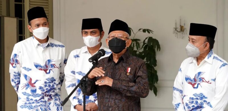 Wapres Ma’ruf Amin dalam acara Peresmian Pembukaan HIPMI Sharia Conference 2022 di Istana Wakil Presiden, Jalan Medan Merdeka Selatan (Foto: Kominfo)
