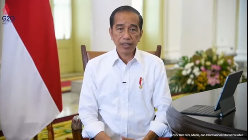 Tangkapan layar saat Presiden Jokowi memberikan keterangan pers