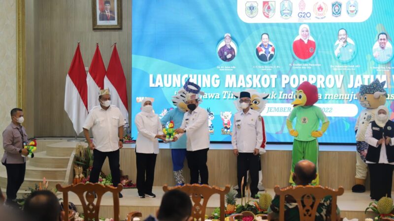 Gubernur Khofifah Launching Maskot Porprov VII Jatim 2022 (Foto: Kominfo Jatim)