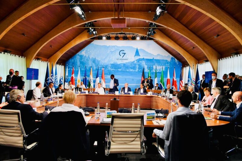 Presiden Jokowi menghadiri KTT G7 yang digelar di Schloss Elmau, Jerman, Senin (27/06/2022) (Foto: Setkab)