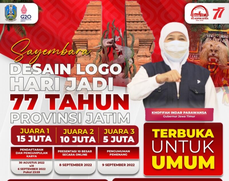 Pemprov Jatim Gelar Sayembara Desain Logo Hari Jadi Provinsi Jatim Ke-77