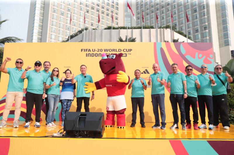 Peluncuran Bacuya, maskot Piala Dunia U-20 2023 di kawasan Bundaran HI, Jakarta, Minggu (18/9) ( Foto: Kemenpora)