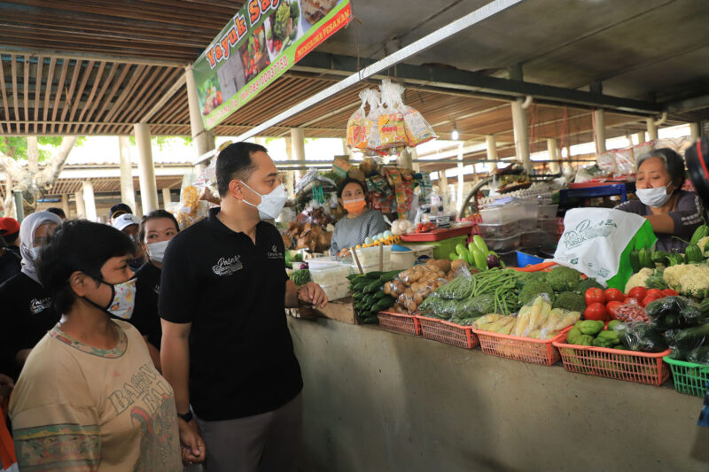 Wali Kota Eri Cahyadi saat sidak pasar tradisional