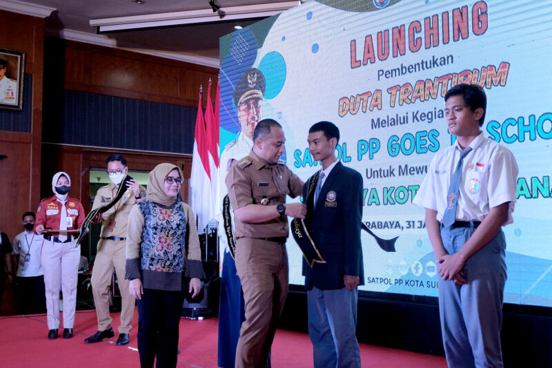 Launching pembentukan Duta Ketentraman dan Ketertiban Umum (Trantibum), Senin (31/2/2023) (Foto: Diskominfo Surabaya)