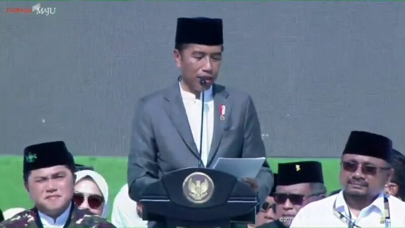 Presiden Jokowi saat memberikan sambutan (Tangkapan layar)