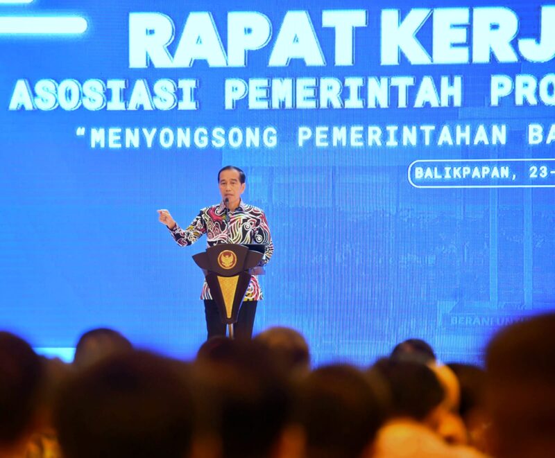 Presiden Jokowi saat membuka Rakernas Asosiasi Pemerintah Provinsi Seluruh Indonesia (APPSI) Tahun 2023 (Foto: BPMI Setpres)