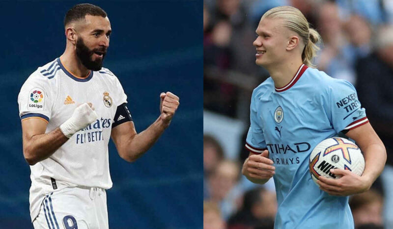 Jintang Real Madrid Karim Benzema  akan bertemu  Haaland, andalan Man City pada leg pertama Semifinal Liga Champions 2022/2023 di Santiago Bernabeu, Rabu (10/5/2023) dini hari.