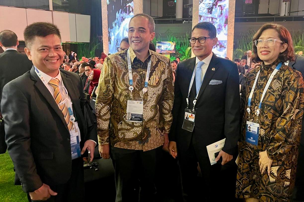 Menparekraf Sandiaga Salahuddin Uno saat menghadiri opening ceremony World Water Forum ke-10 di Mangupura Hall, Bali International Convention Centre (BICC), Nusa Dua, Bali. Dok Foto. Kemenparekraf